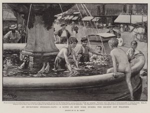 Une piscine improvisée, une scène à New York pendant la récente canicule - Henry Marriott Paget
